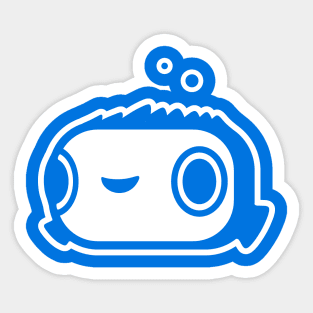 Happy Puffer Fish. Minimalist design of marine creature Sticker